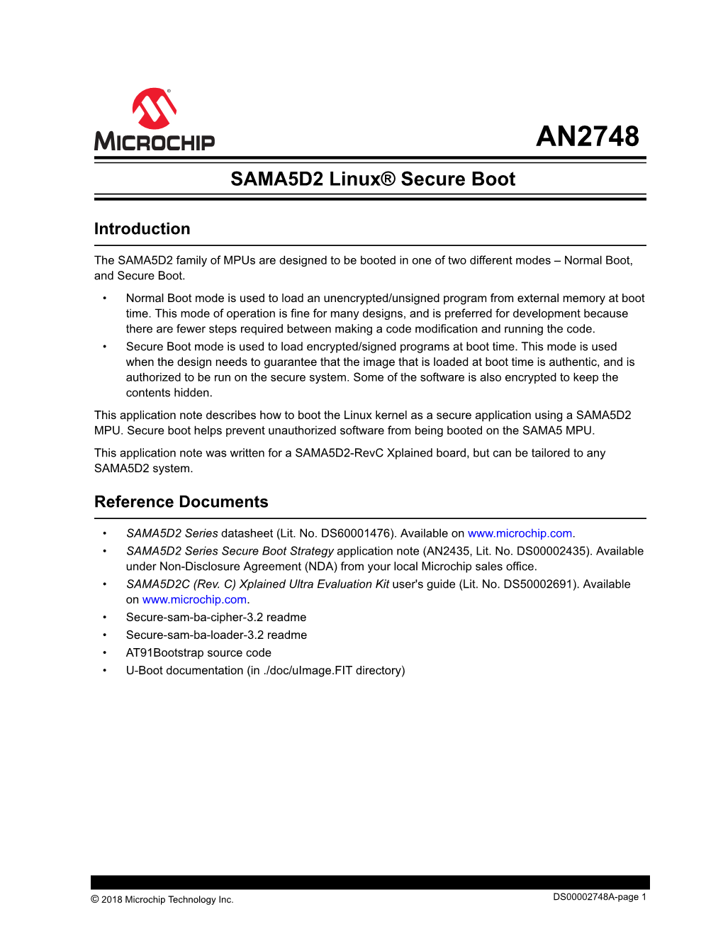 SAMA5D2 Linux® Secure Boot