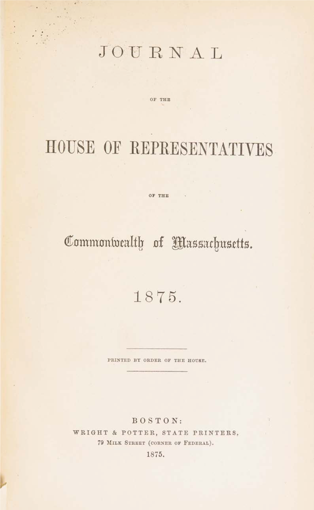 Journal House of Representatives