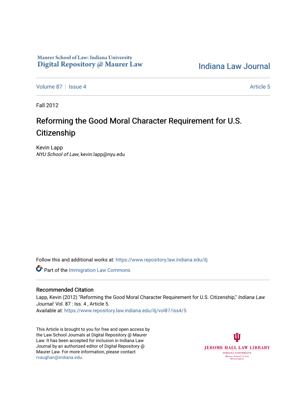 Reforming the Good Moral Character Requirement for U.S. Citizenship