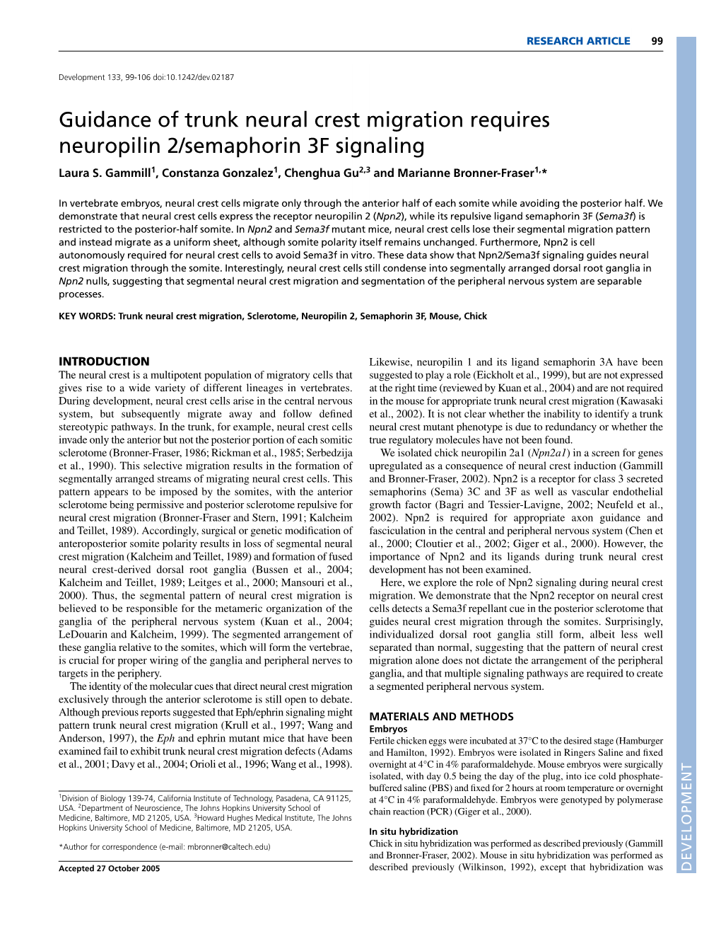 Guidance of Trunk Neural Crest Migration Requires Neuropilin 2