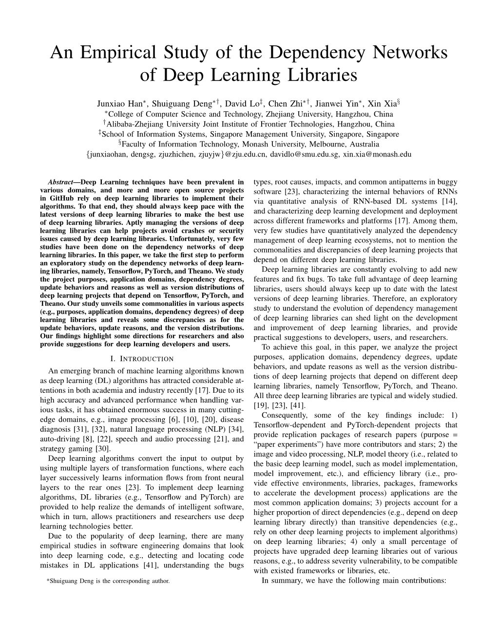 An Empirical Study of the Dependency Networks of Deep Learning Libraries
