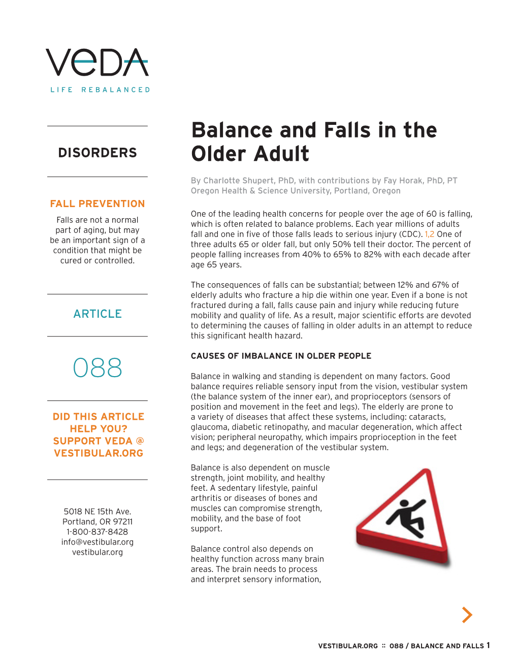 Balance and Falls in the Older Adult