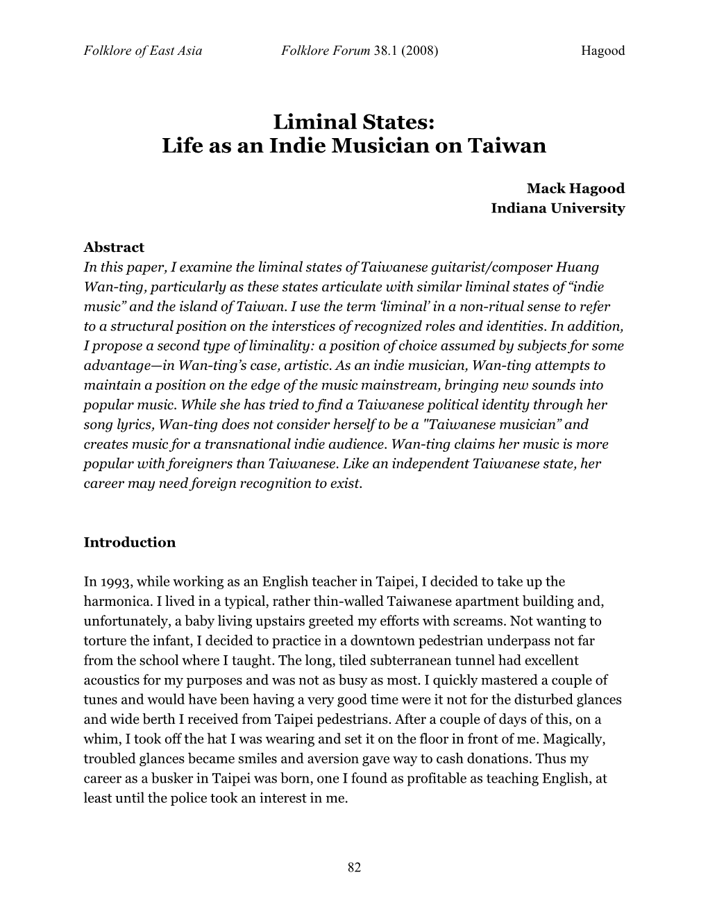 Liminal States: Life As an Indie Musician on Taiwan