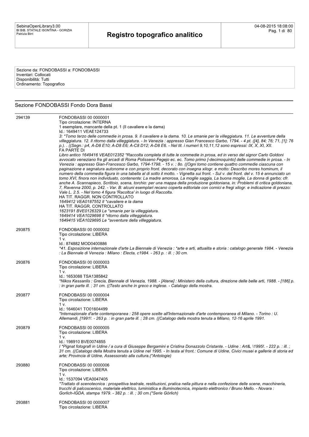 Registro Topografico Analitico