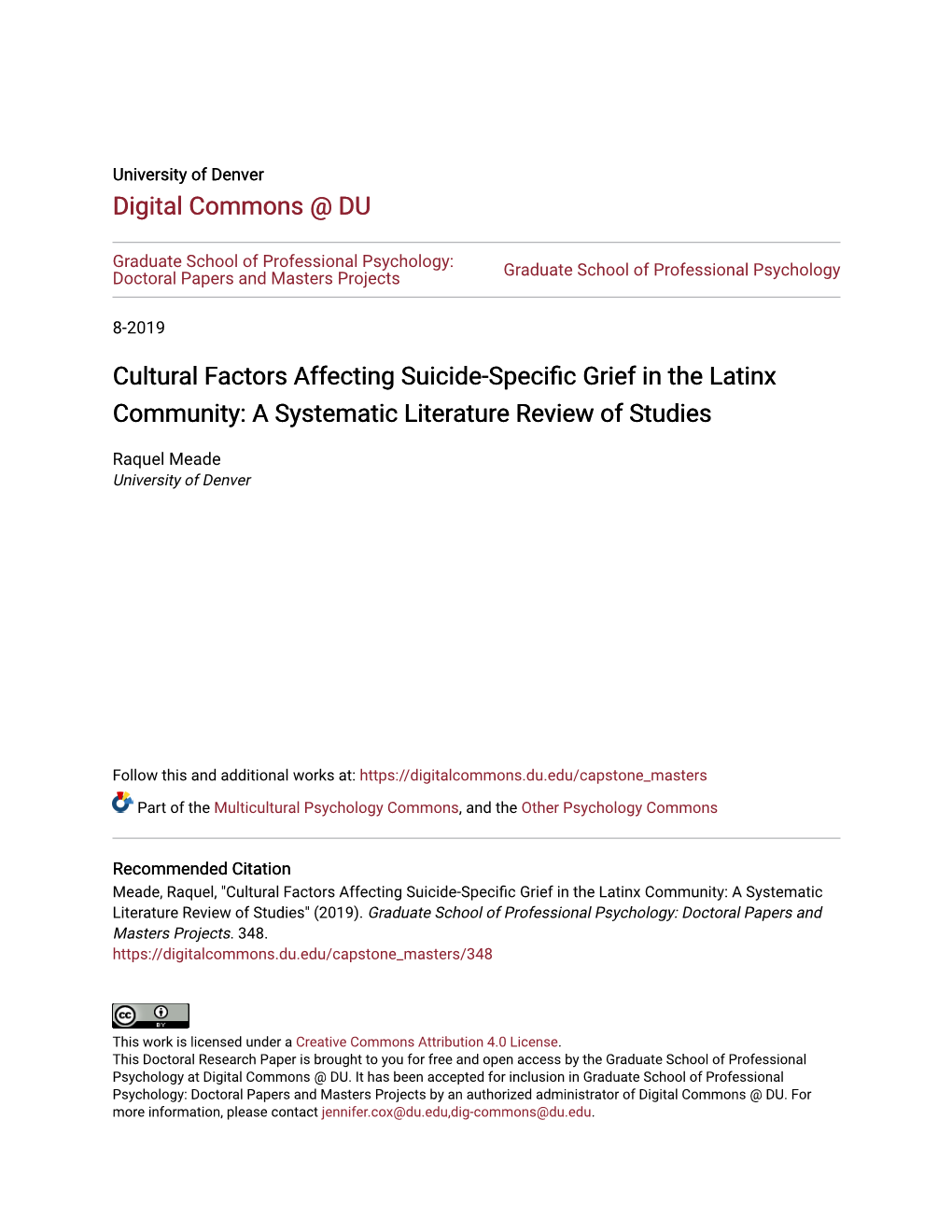 Cultural Factors Affecting Suicide-Specific Grief in the Latinx Community: a Systematic Literature Review of Studies