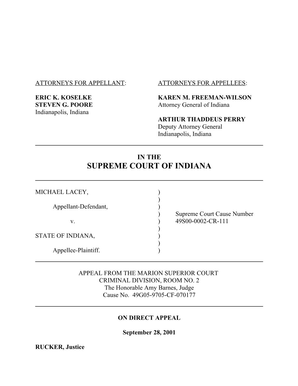 Attorneys for Appellant: Attorneys for Appellees s1