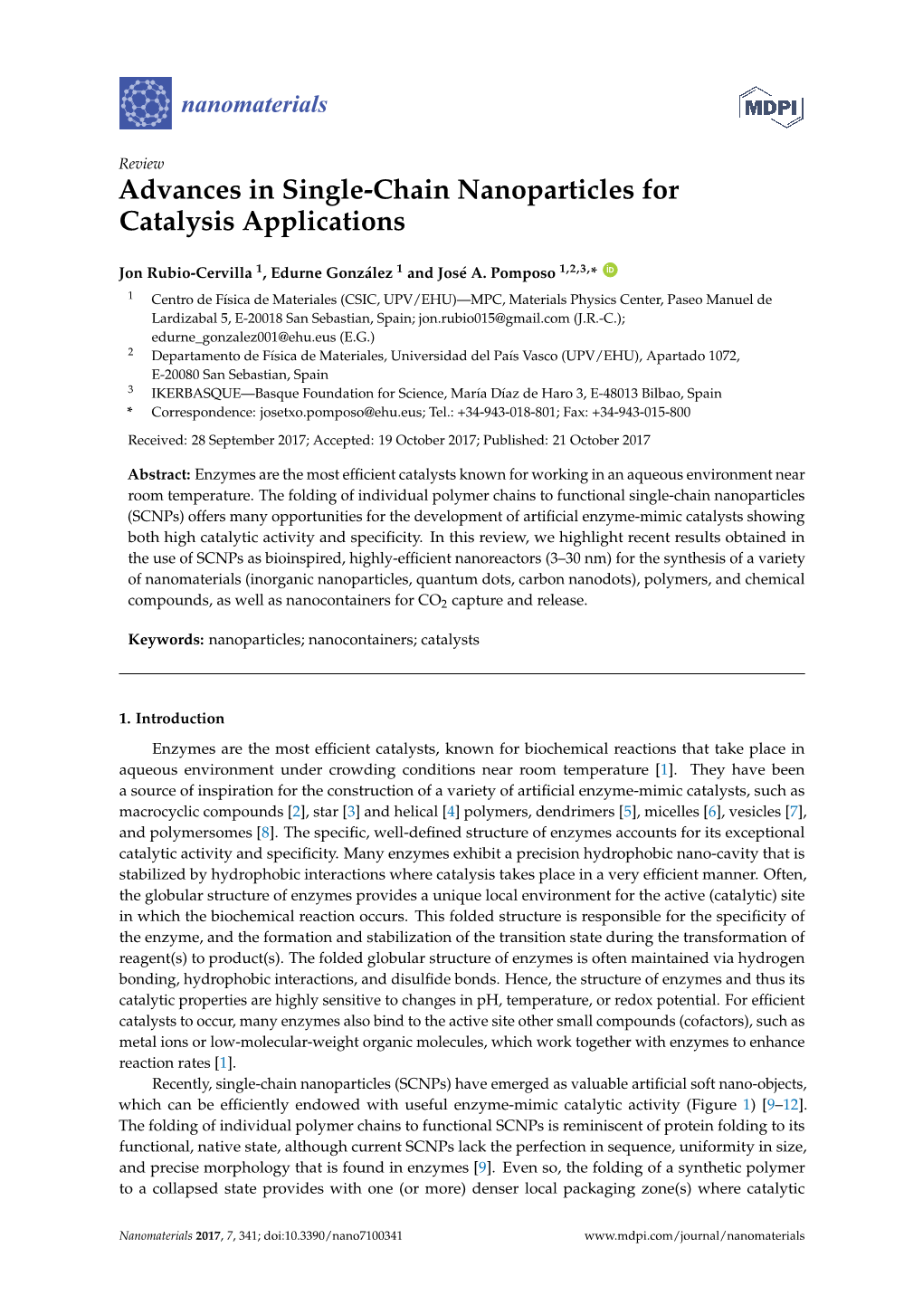 Advances in Single-Chain Nanoparticles for Catalysis Applications