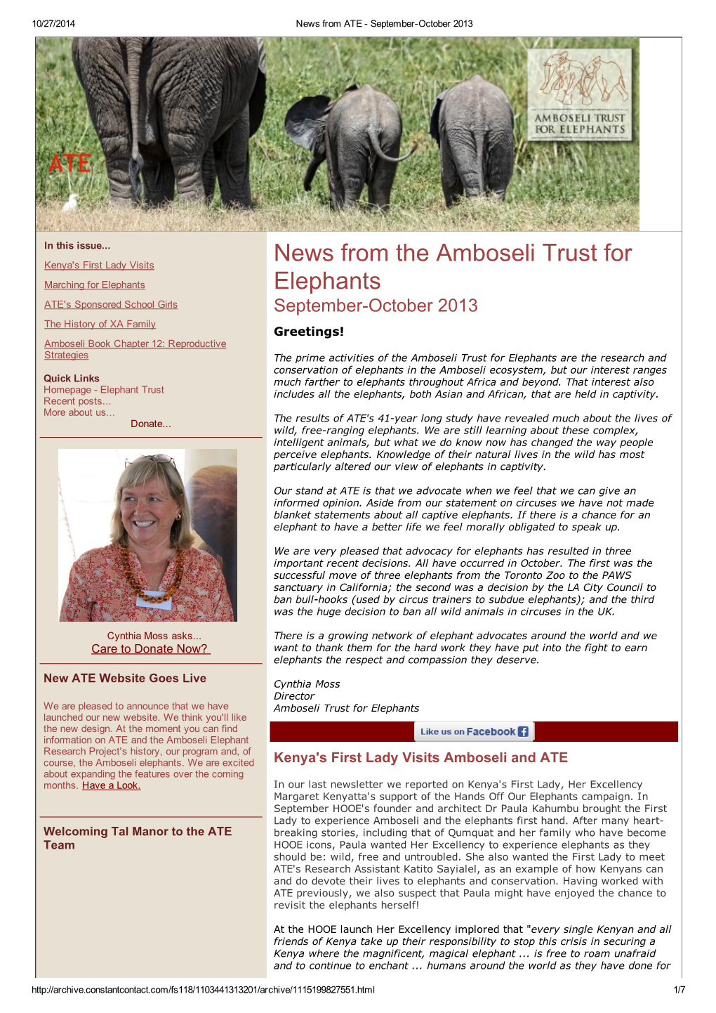 News from the Amboseli Trust for Elephants