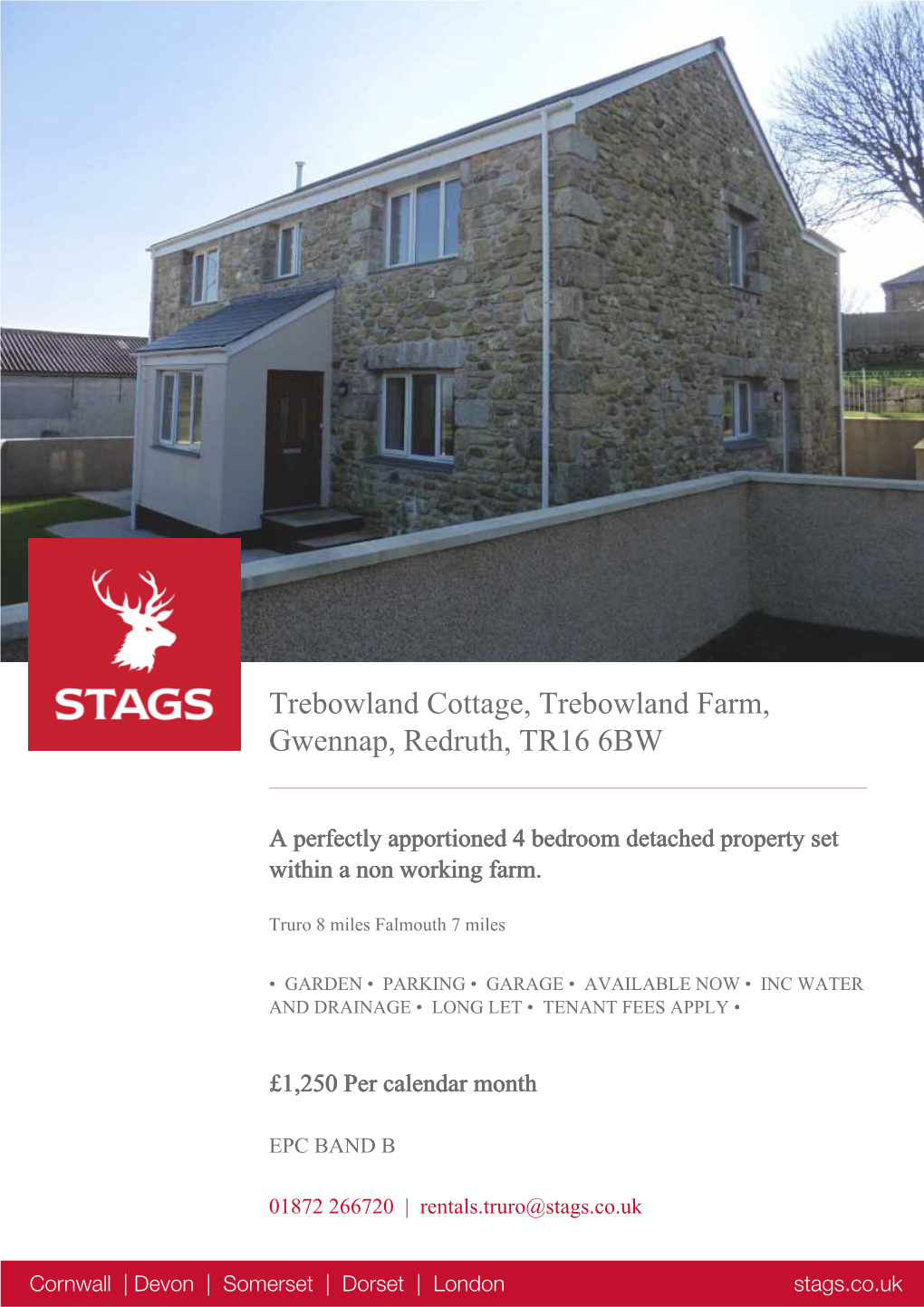 Trebowland Cottage, Trebowland Farm, Gwennap, Redruth, TR16 6BW