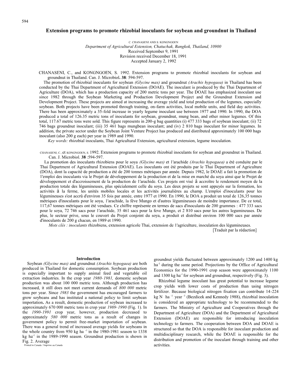 Extension Programs to Promote Rhizobial Inoculants for Soybean and Groundnut in Thailand