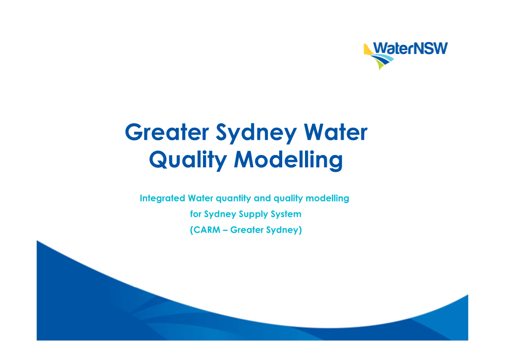 Greater Sydney Water Quality Modelling