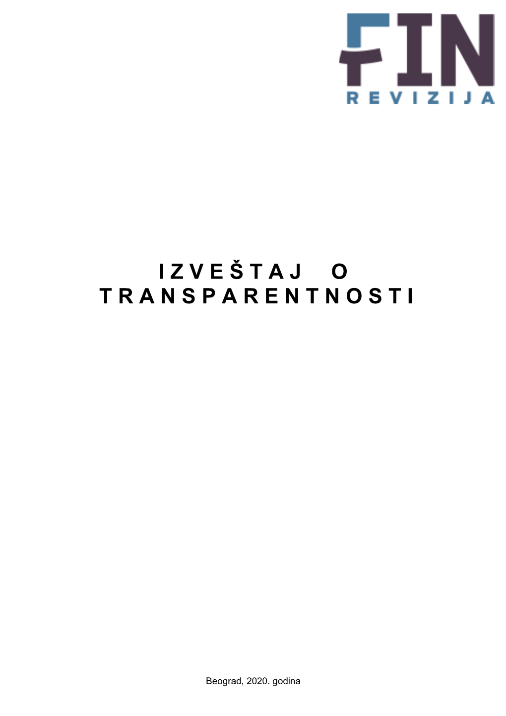 Izveštaj O Transparentnosti 2019