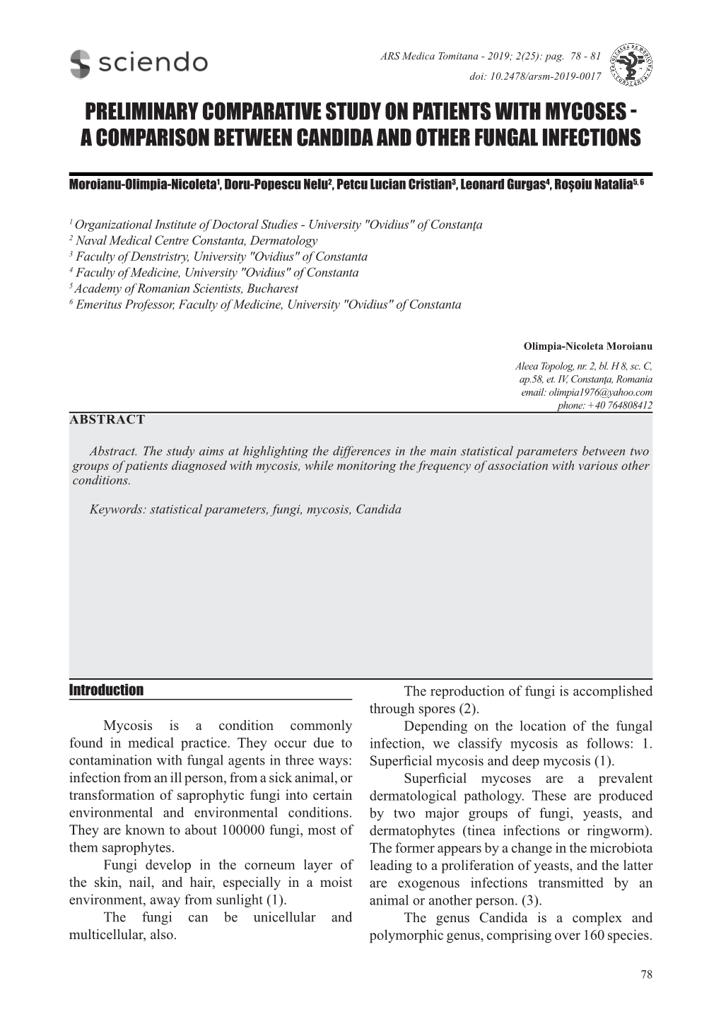 A Comparison Between Candida and Other Fungal Infections