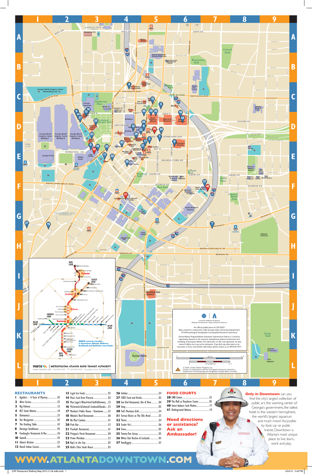 CAP Restaurant Walking Map 2012-2 LW Edits.Indd 1 4/24/13 2:40 PM Restaurants 15