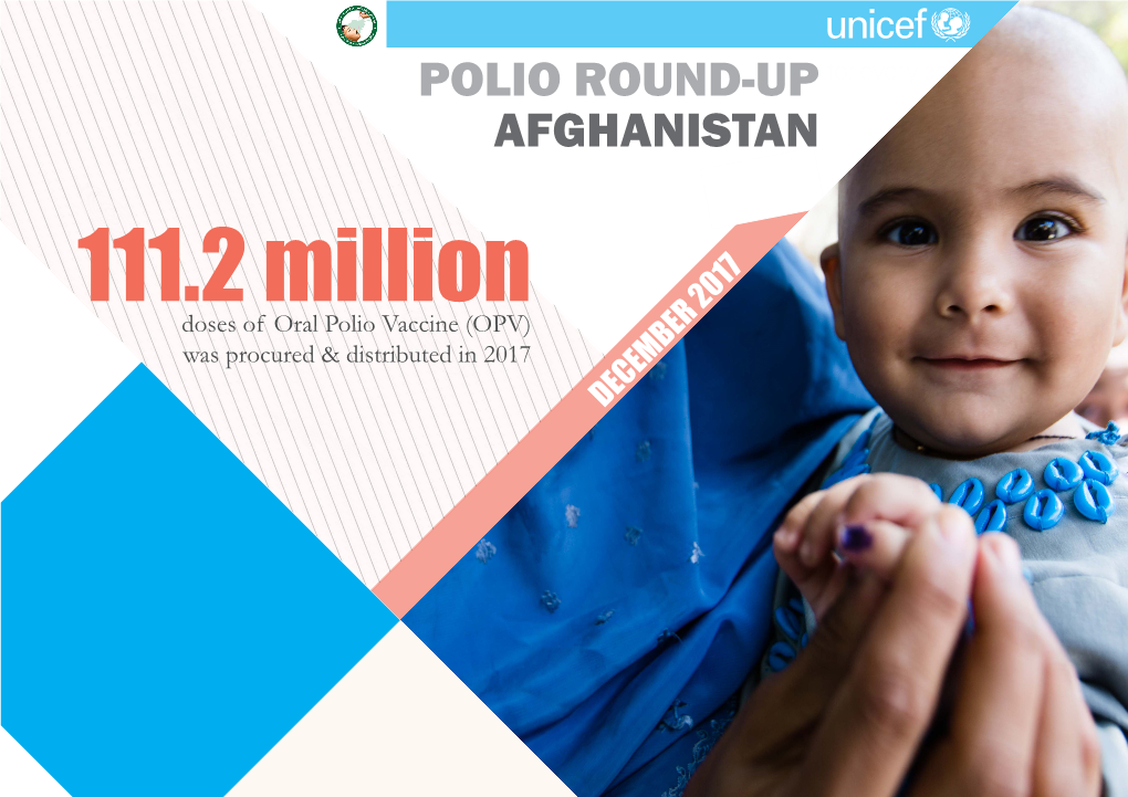 POLIO ROUND-UP AFGHANISTAN 111.2 Million Doses of Oral Polio Vaccine (OPV) Was Procured & Distributed in 2017