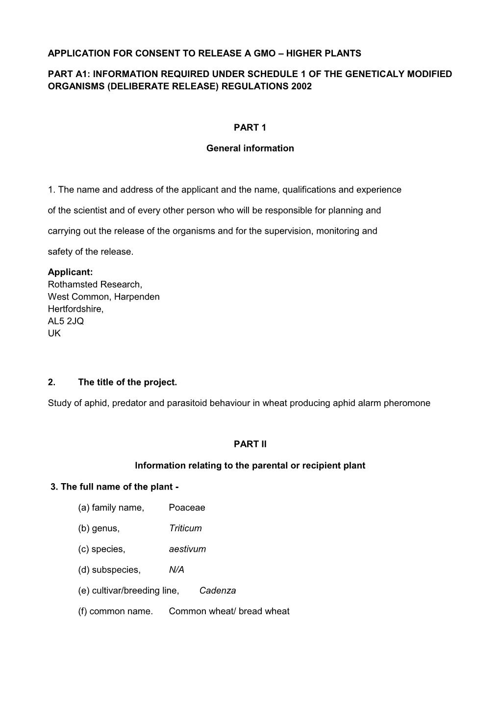 Higher Plants Part A1