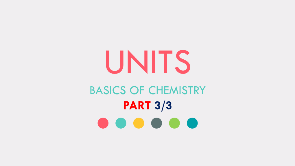 BASICS of CHEMISTRY PART 3/3 MOLAR MASS? If ATOMS? 08 Molar Mass Is the Mass of Molar Mass = Mass of One Mole Particles/Atom/ 6.022 X 1023 Atoms Molecule/Ion