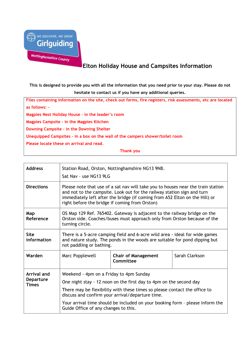 Download Elton Holiday House and Campsites Information Jan 2020
