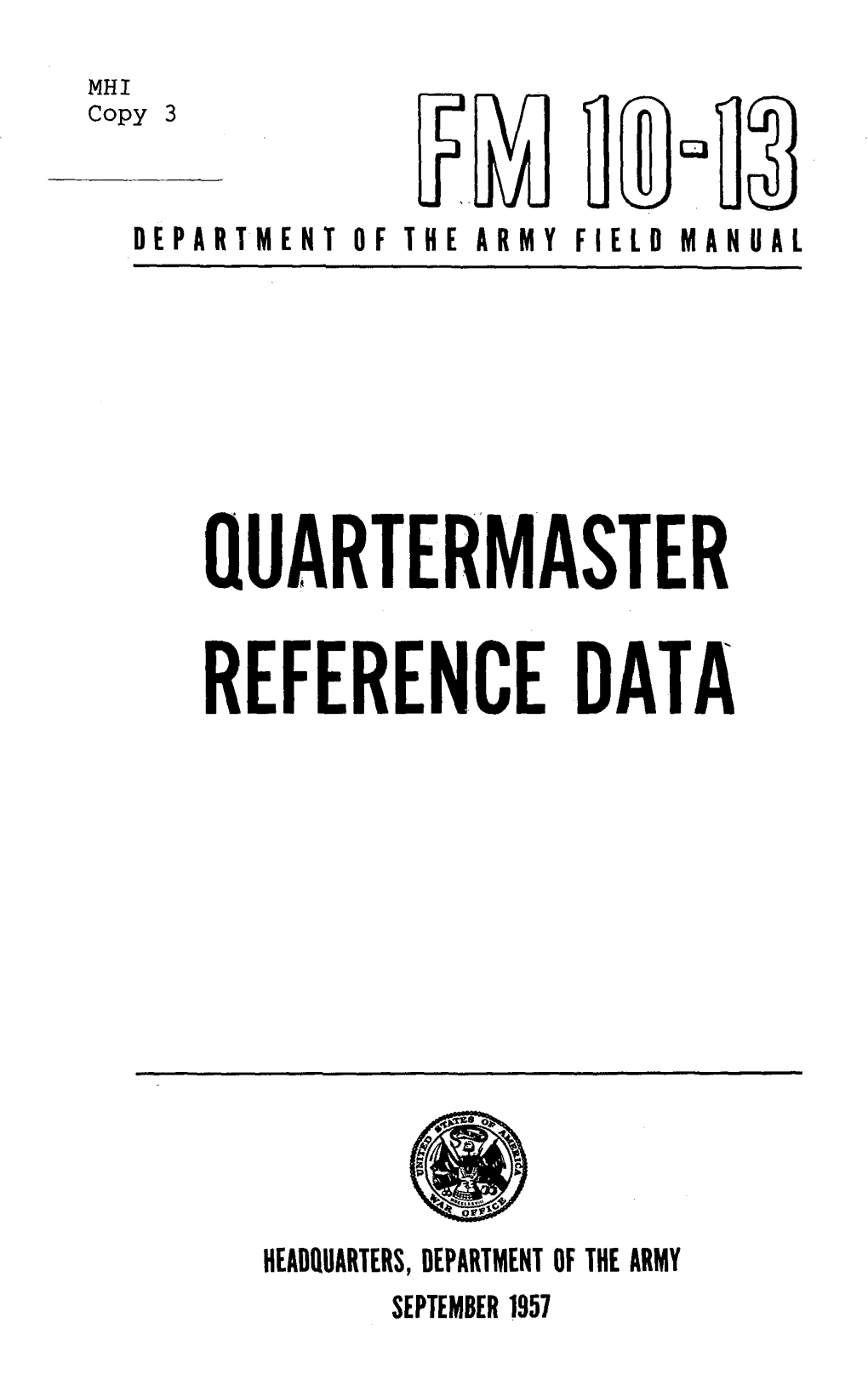 Quartermaster Reference Data