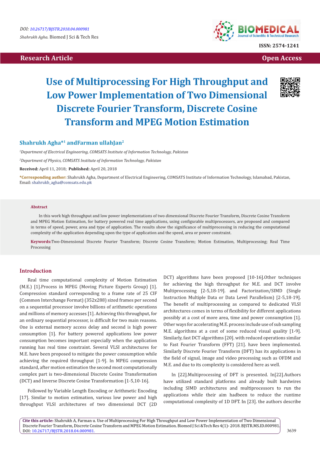 Use of Multiprocessing for High Throughput and Low Power