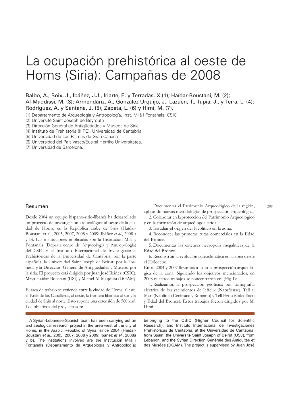 Terradas-2009-La Ocupación Prehistórica Al Oeste De Homs. Campañas De 2008.Pdf