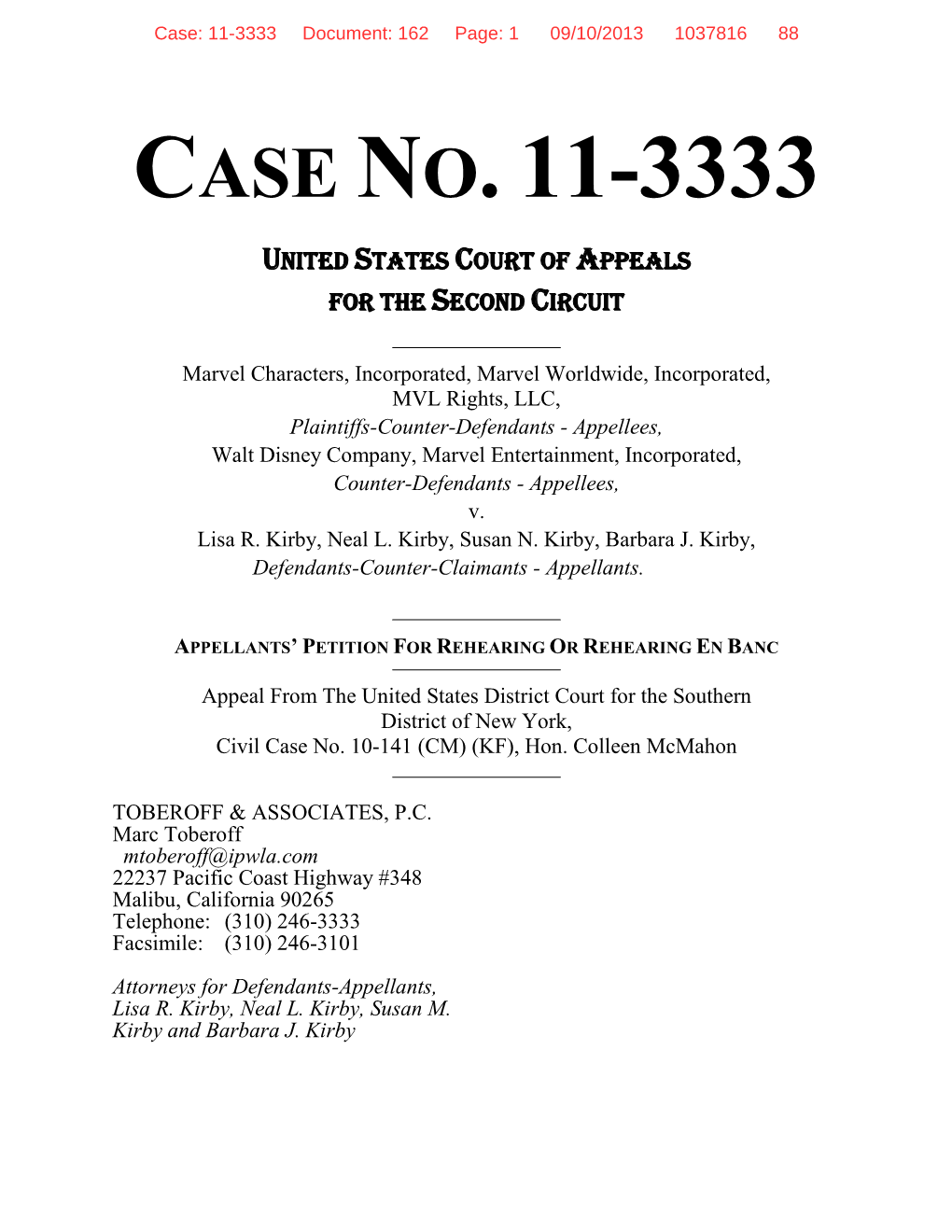 Case No. 11-3333 United States Court of Appeals for the Second Circuit