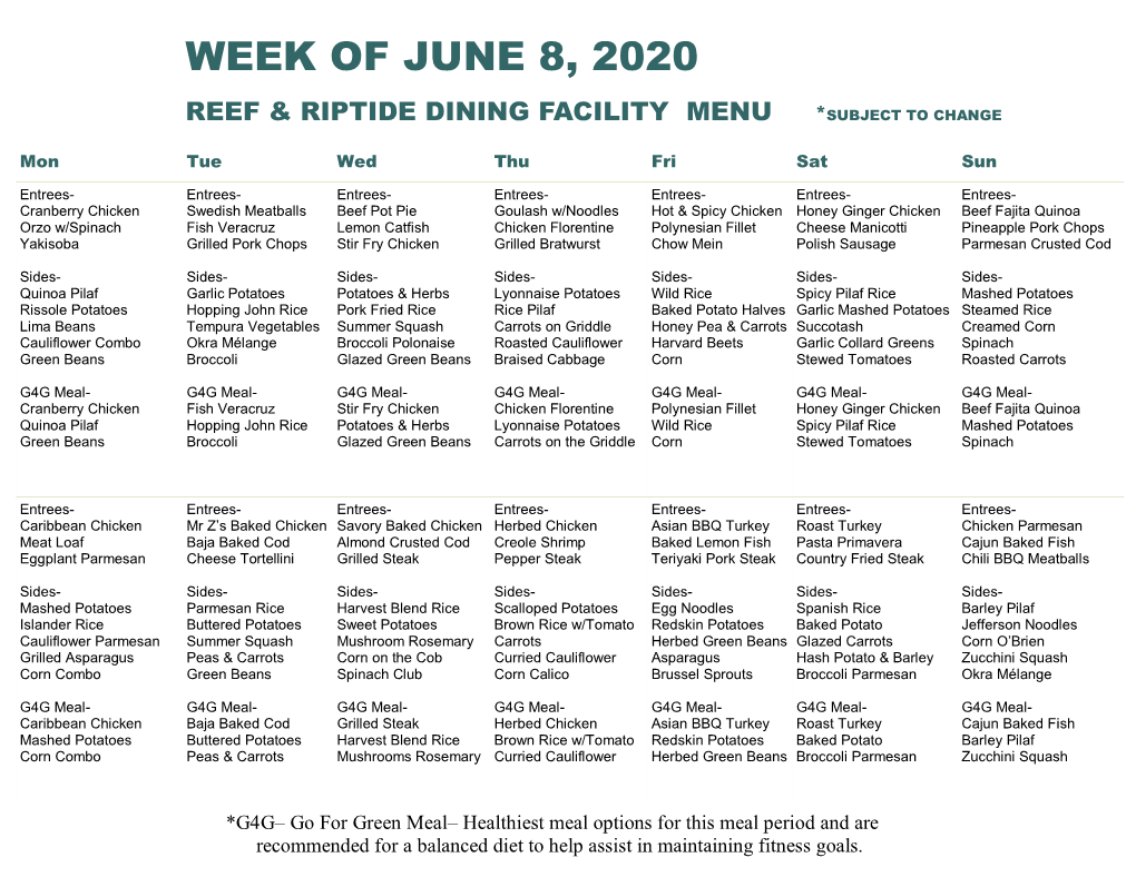 Week of June 8, 2020