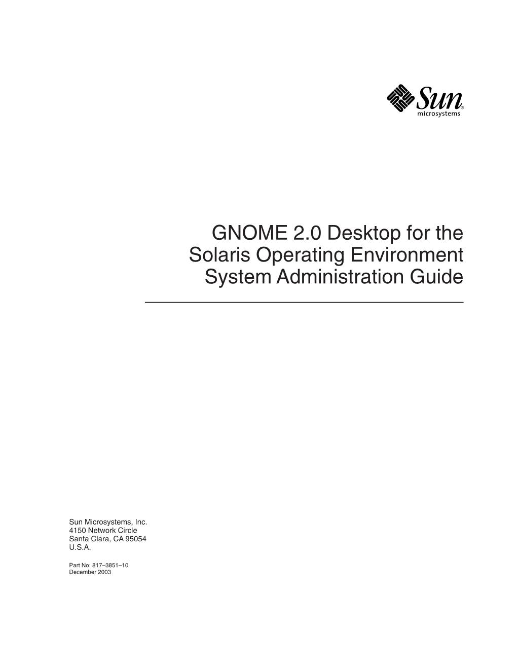 GNOME 2.0 Desktop for the Solaris Operating Environment System Administration Guide
