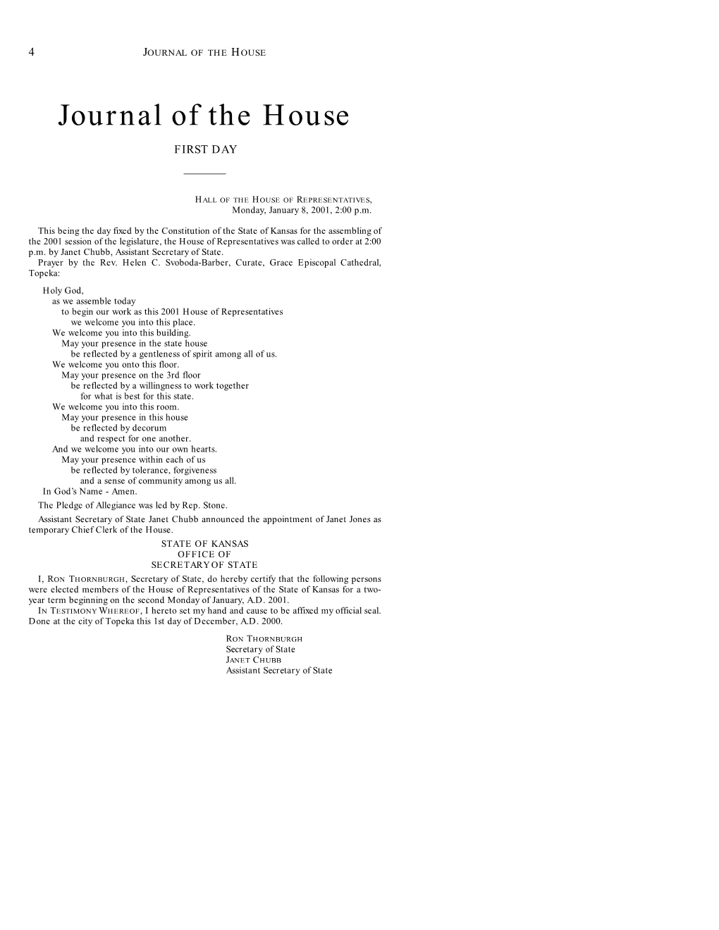 Journal of the House