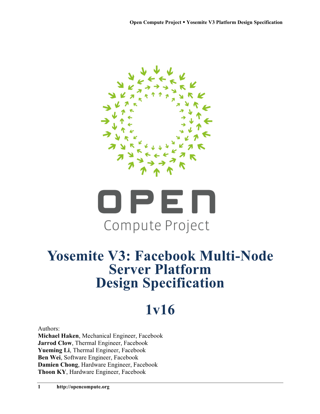 Yosemite V3: Facebook Multi-Node Server Platform Design Specification
