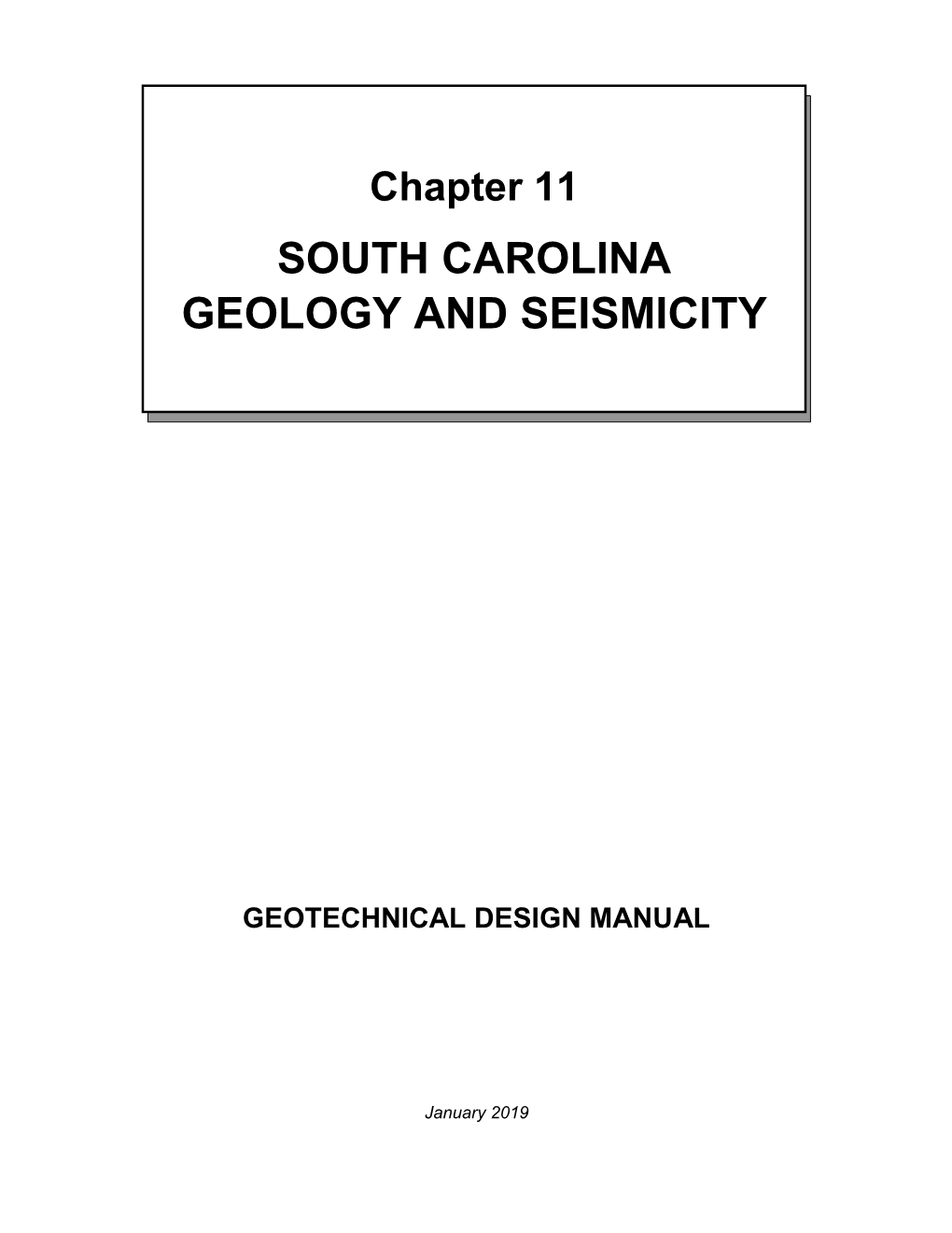 Chapter 11 – SC Geology and Seismicity