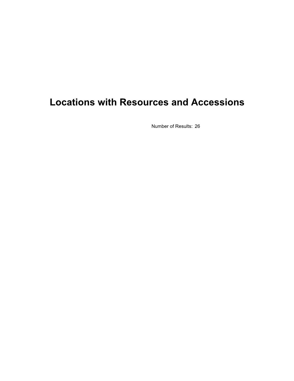 Locations with Resources and Accessions