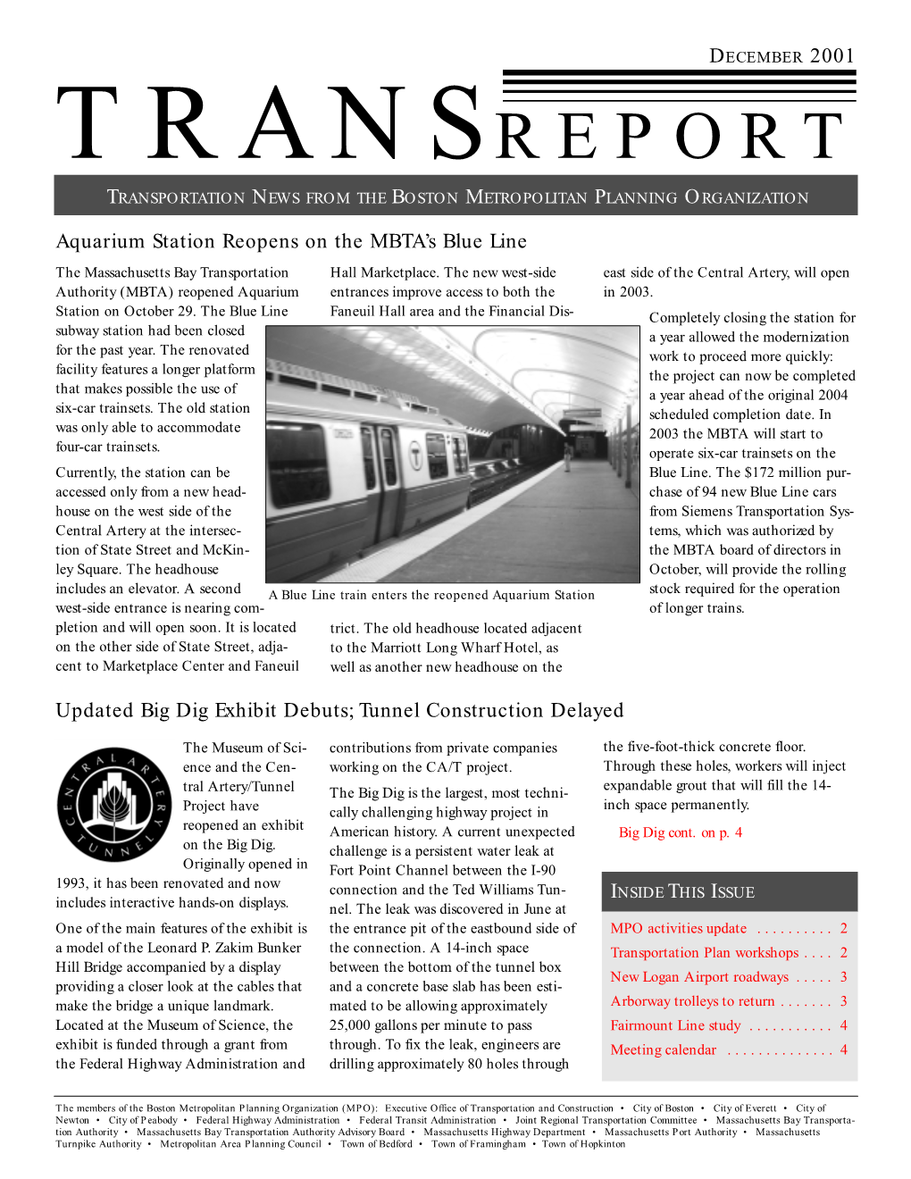 Transreport Transportation News from the Boston Metropolitan Planning Organization