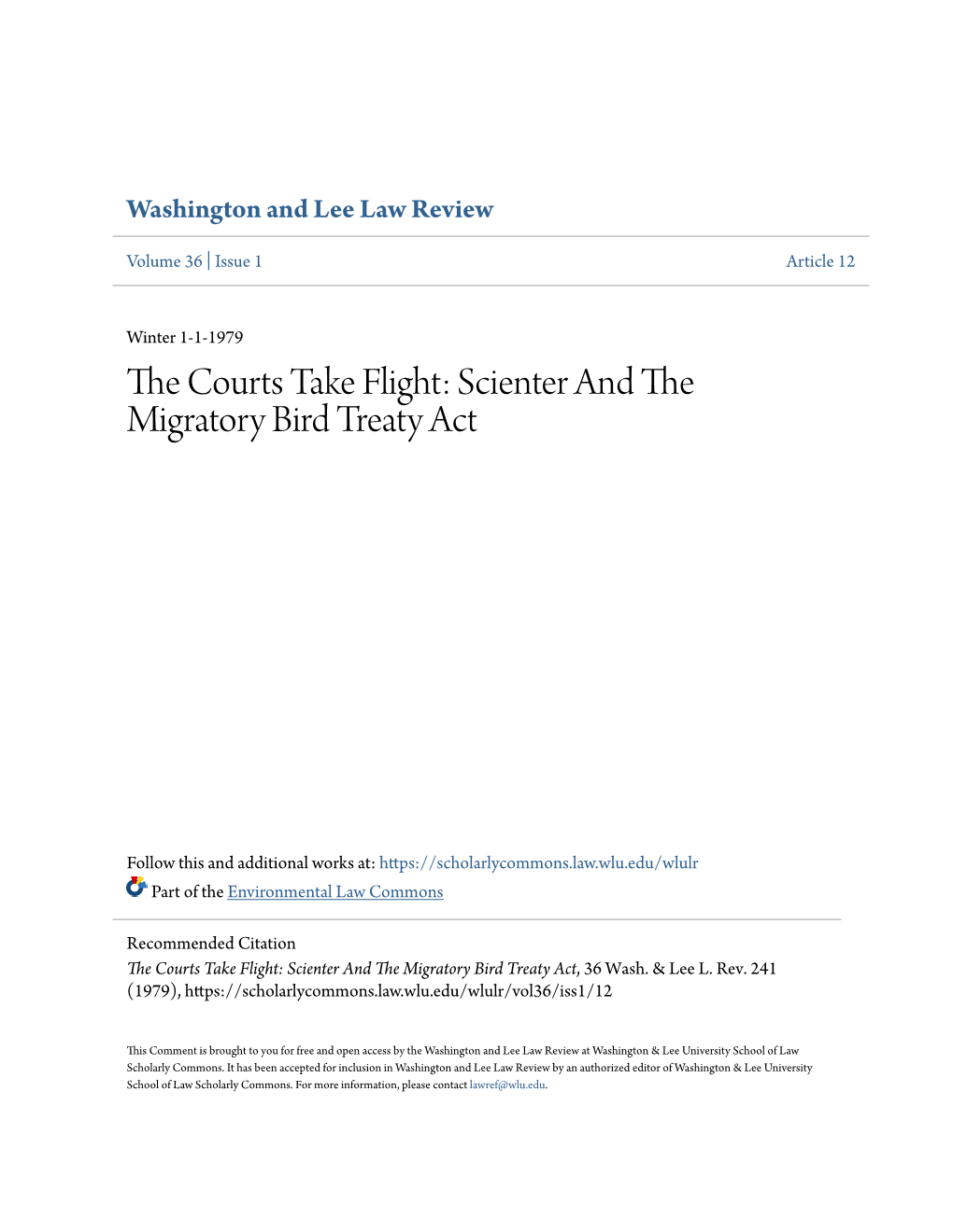 Scienter and the Migratory Bird Treaty Act