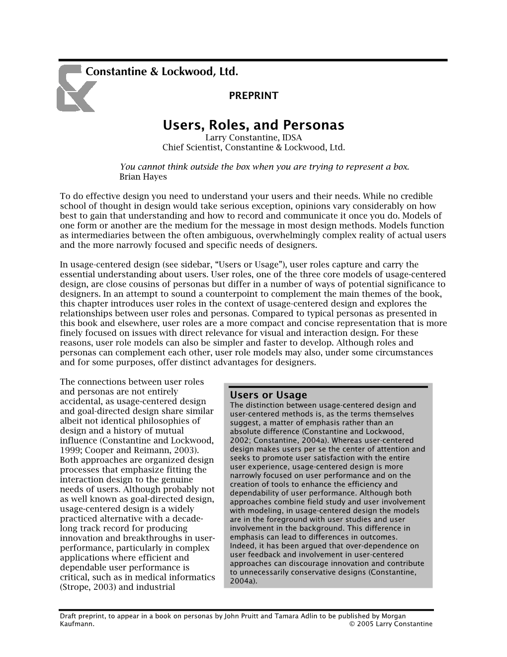 Users, Roles, and Personas (PDF)