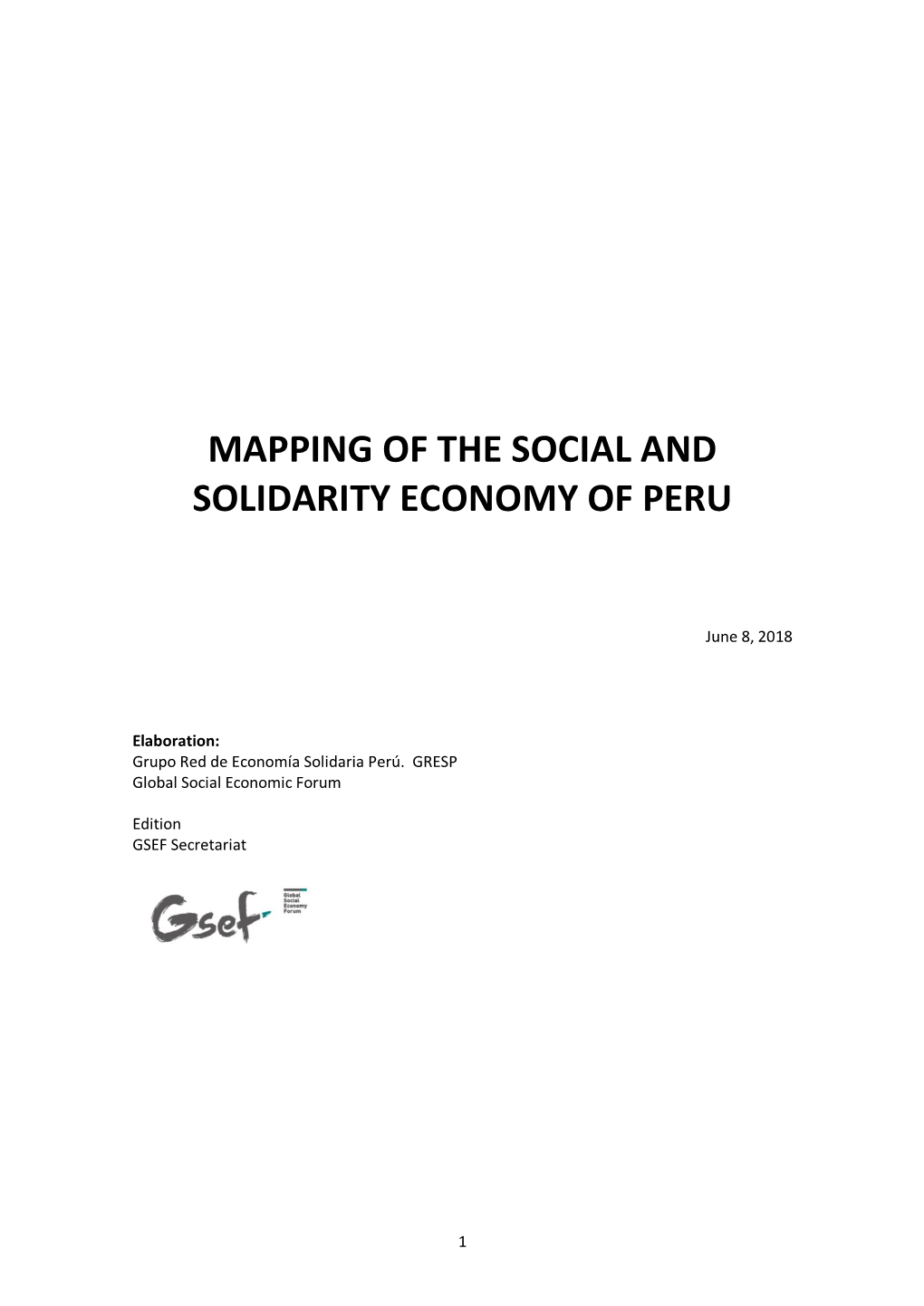 Mapping of the Social and Solidarity Economy of Peru