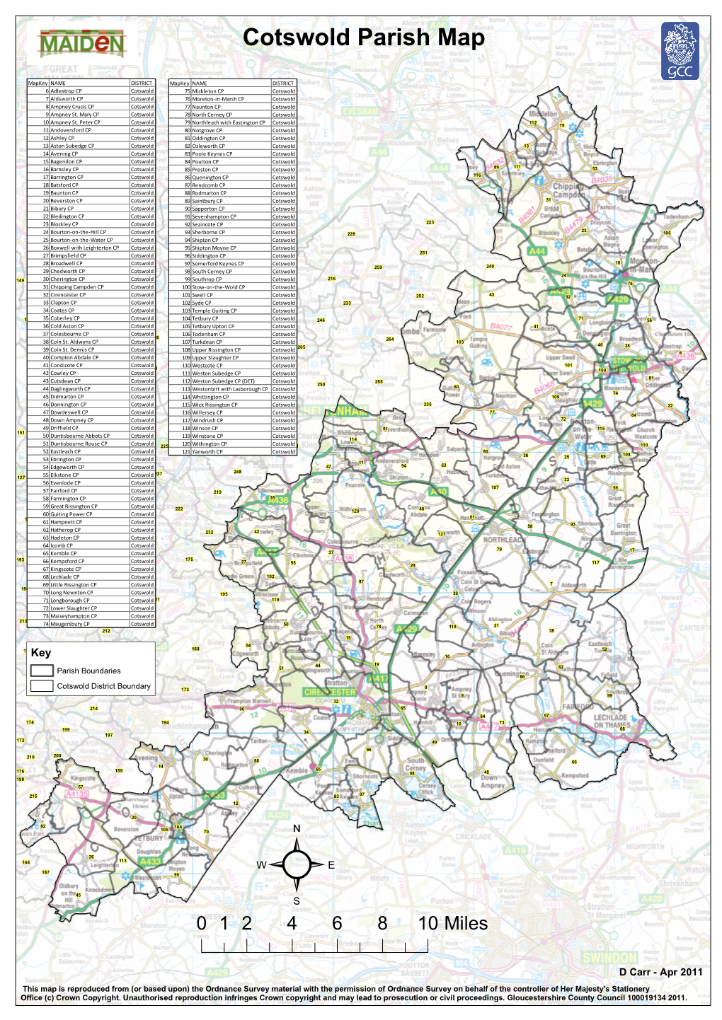 Cotswold Parish Map