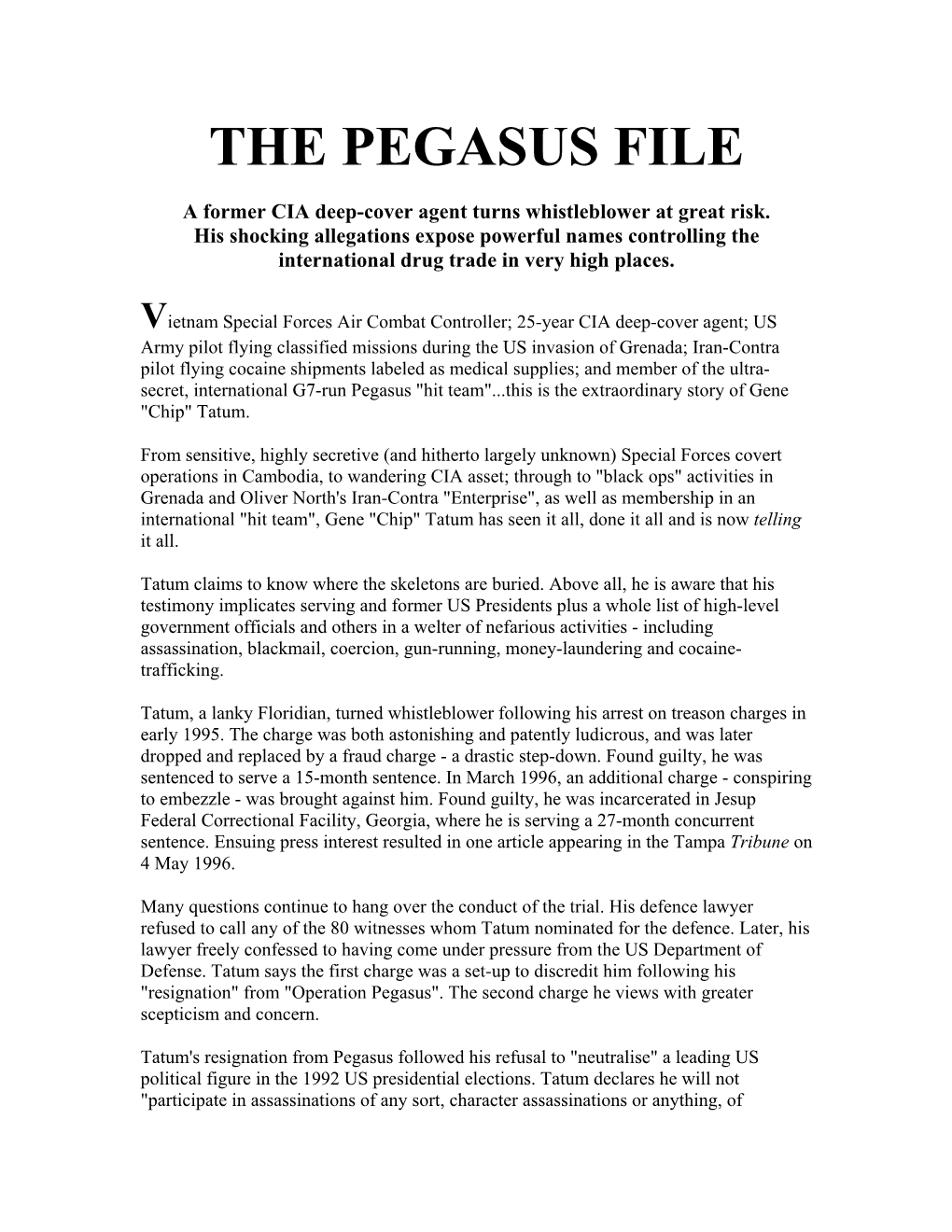 The Pegasus File