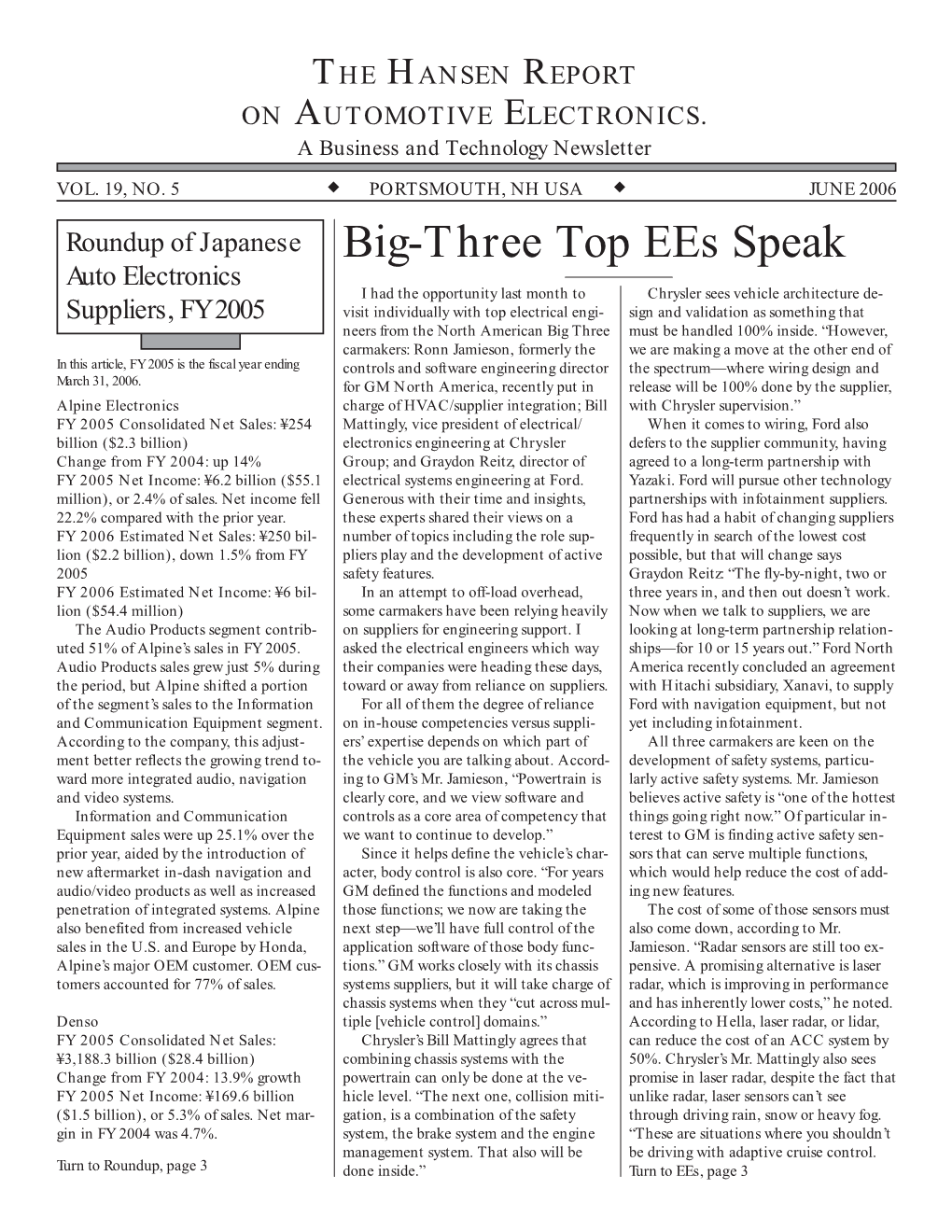 Big-Three Top Ees Speak