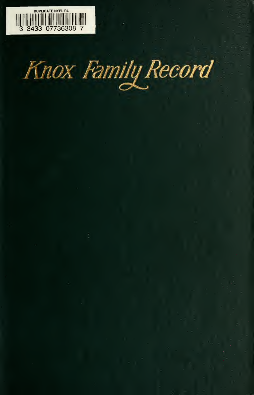 Descendants of John Knox of ROWAN COUNTY, NORTH CAROLINA