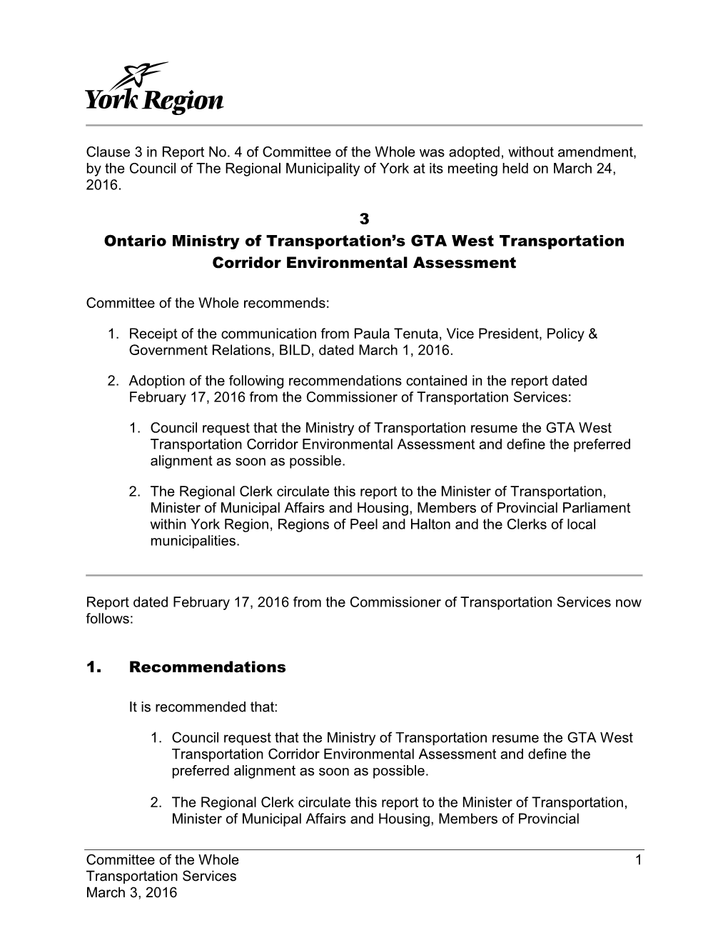 GTA West/Highway 400 Freeway to Freeway Interchange Should Be Included to Ensure Traffic To/From the East of Highway 400 Has Access to Both Freeways