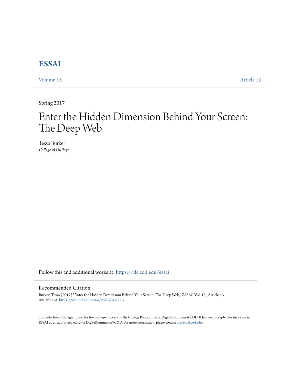 The Deep Web