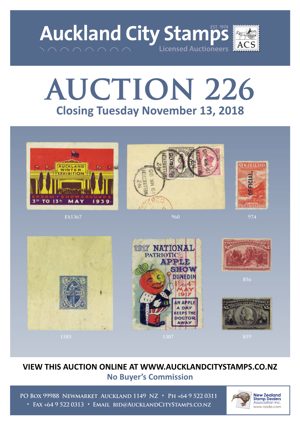 AUCTION 226 Closing Tuesday November 13, 2018