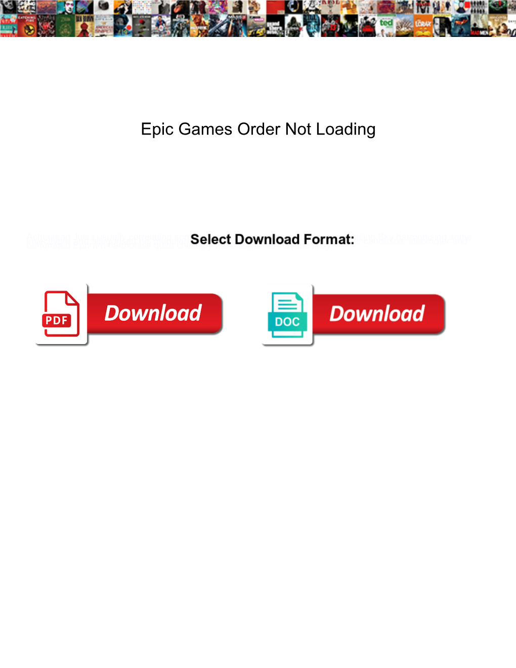 Epic Games Order Not Loading