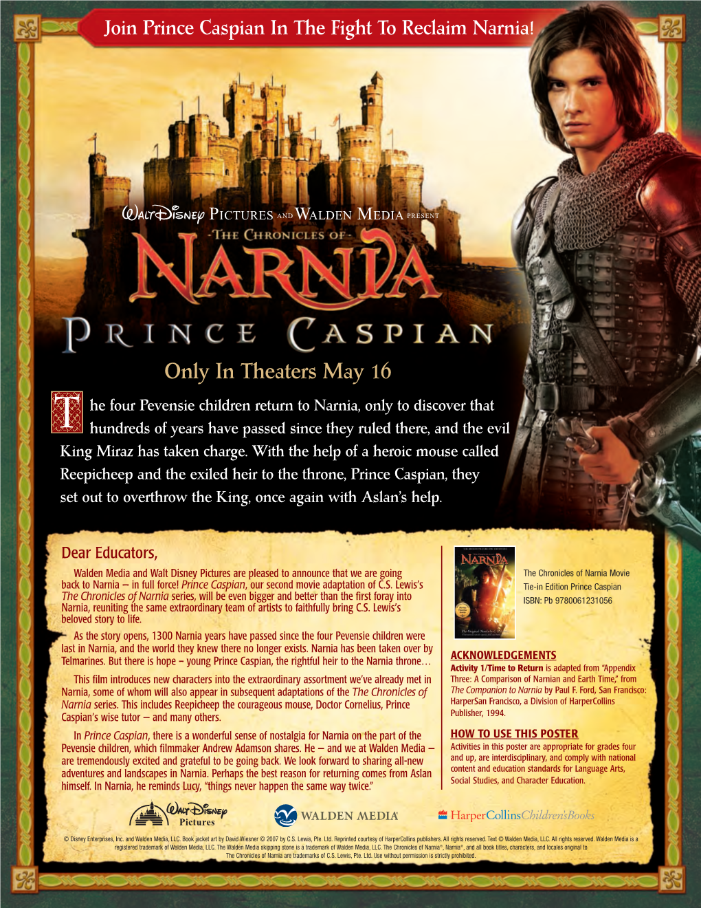 Prince Caspian Educator Poster