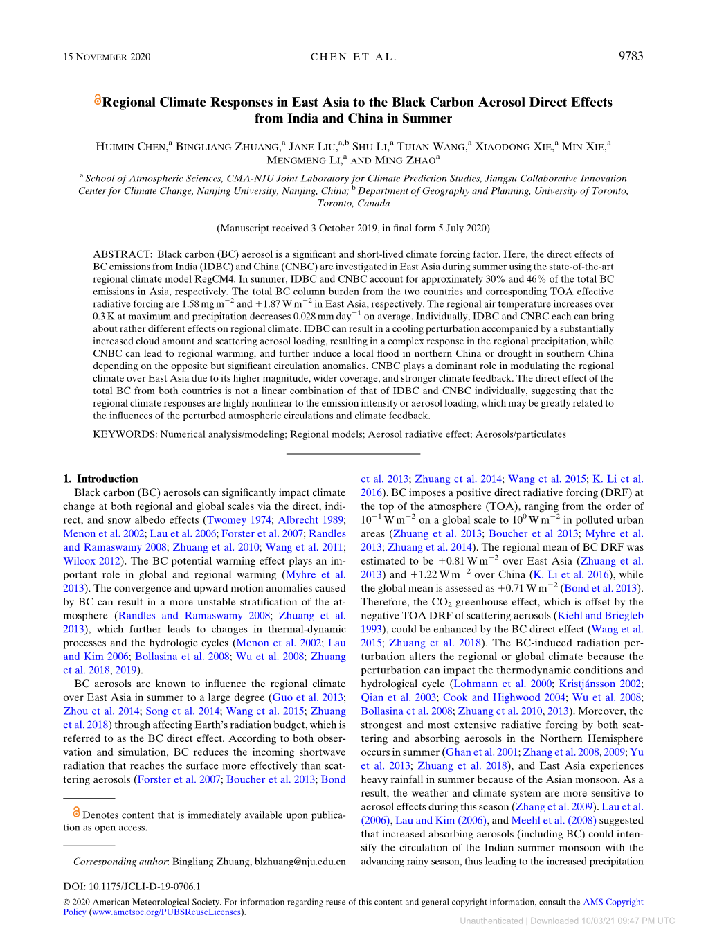 Regional Climate Responses in East Asia to the Black Carbon Aerosol Direct Effects from India and China in Summer