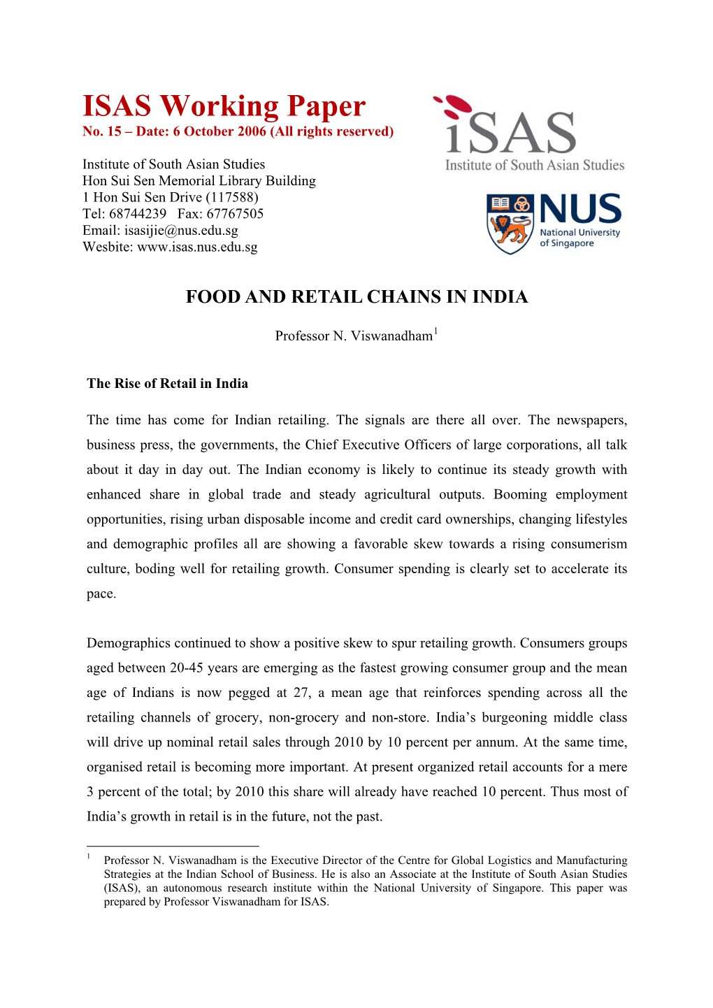 Food and Retail Chains in India