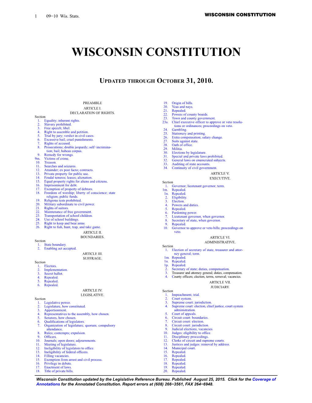 Wisconsin Constitution