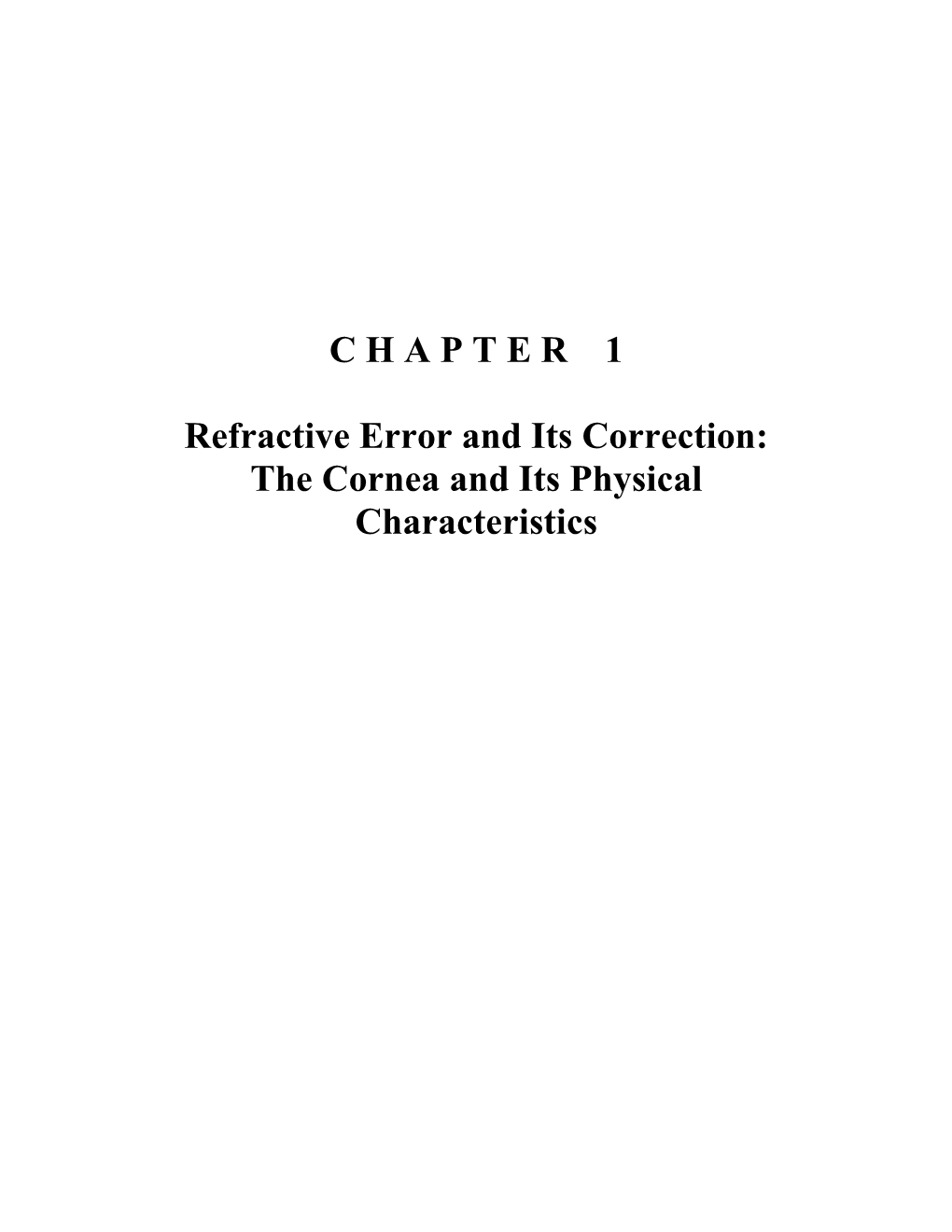 CHAPTER 1 Refractive Error and Its Correction