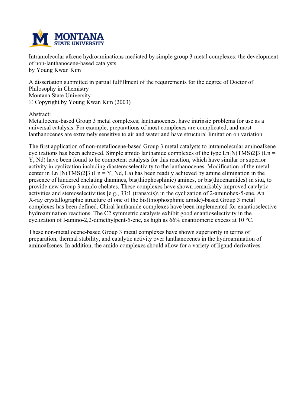 Intramolecular Alkene Hydroaminations